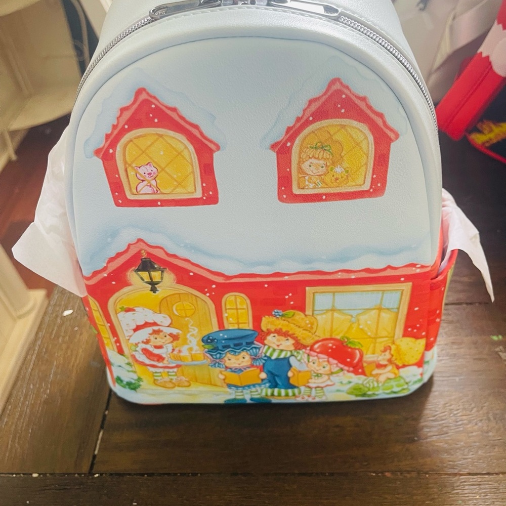 NWT Loungefly Strawberry Shortcake mini Colorful Holiday Backpack